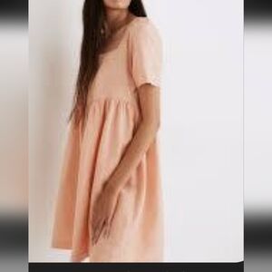 Madewell Linen Blend Allie Baby Doll Dress